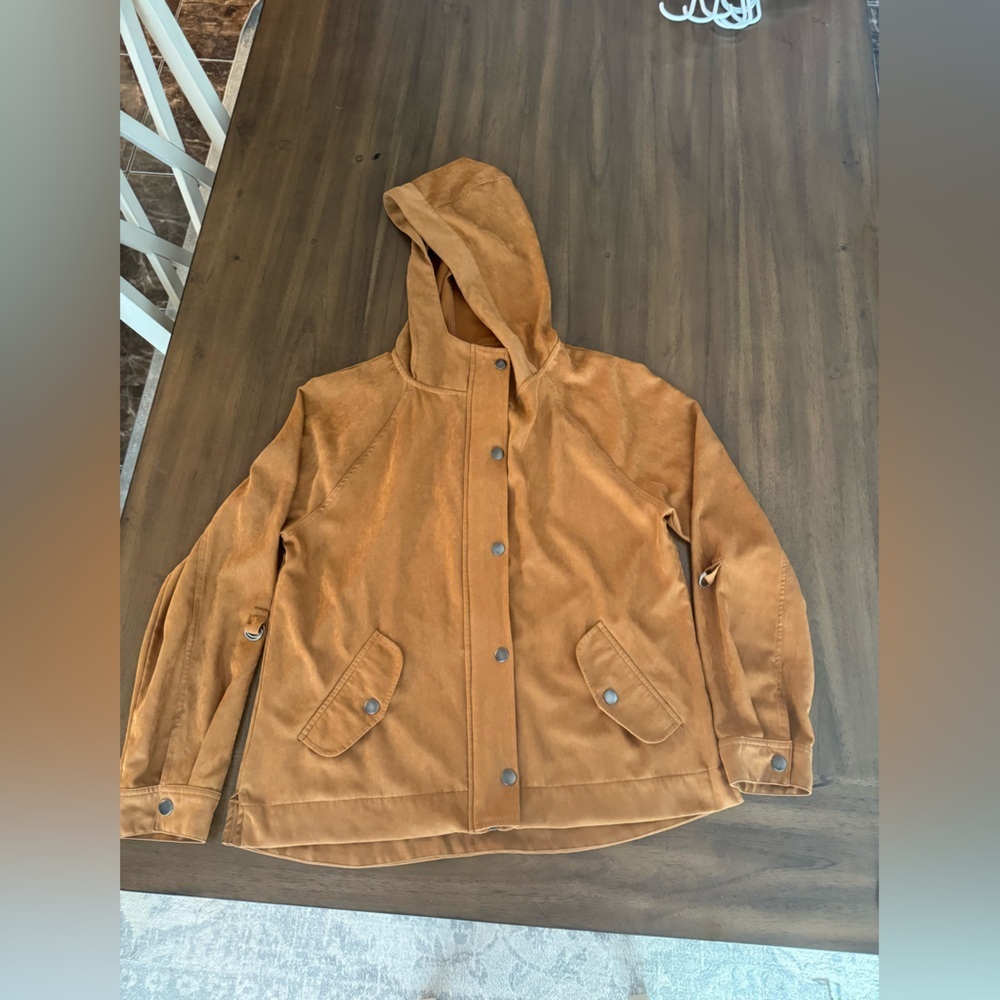 Staccato Brown Hooded Jacket Size Large - Picture 5 of 8
